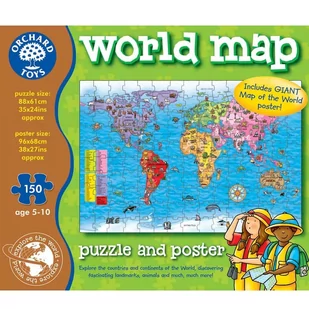Orchard Toys świata wykresu-puzzle części i plakat plakat World Map puzzle and - Akcesoria do gier planszowych - miniaturka - grafika 1