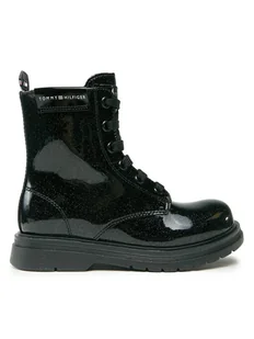 Tommy Hilfiger Kozaki T4A5-33032-1237 M Czarny - Buty dla dziewczynek - miniaturka - grafika 1