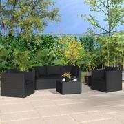 Meble ogrodowe - vidaXL 4-cz zestaw wypoczynkowy do ogrodu poduszki rattan PE czarny 45826 - miniaturka - grafika 1