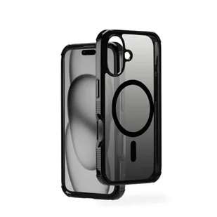 Hama Etui na telefon komórkowy Extreme Protect do iPhone 16 i MagSafe (D3O Bumper, odporne na uderzenia, upadki, nietłukące, magnetyczne etui do ładowania indukcyjnego, gradient) czarne - Etui i futerały do telefonów - miniaturka - grafika 1