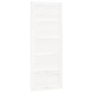 vidaXL Drzwi przesuwne, białe, 80x1,8x204,5 cm, lite drewno sosnowe - Drzwi wewnętrzne - miniaturka - grafika 3