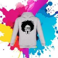 Bluzy dla dziewczynek - Bluza dziecięca typu kangurka z kapturem w kolorze jasnoszarym z nadrukiem Sweet girl 4 lata - miniaturka - grafika 1