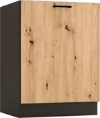 Szafki kuchenne - Stolkar Szafka pod zlew ANIKA D60ZL P/L grafitowa/dąb artisan STOLKAR - miniaturka - grafika 1