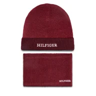 Czapki damskie - Komplet czapka i komin Tommy Hilfiger AU0AU01938 Czerwony - miniaturka - grafika 1