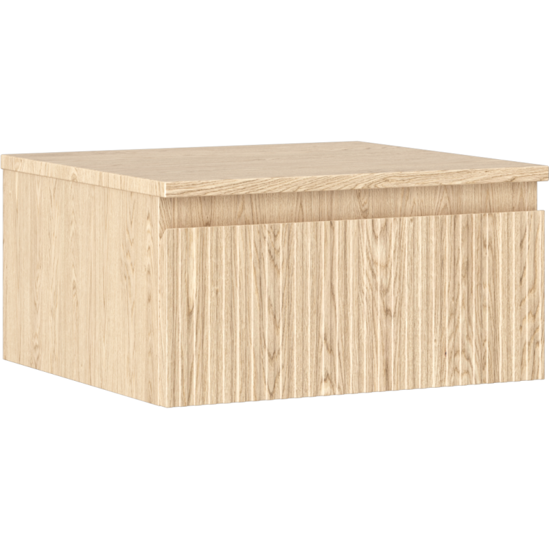 Mexen Rivel szafka łazienkowa podumywalkowa 50 cm z blatem, 1 szuflada, ryflowana , dąb - 91A20-05023-1-BFC81