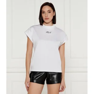 Karl Lagerfeld T-shirt SIGNATURE Regular Fit - Koszulki i topy damskie - miniaturka - grafika 1