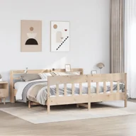Łóżka - Rama łóżka bez materaca, 200x200 cm, lite drewno sosnowe - miniaturka - grafika 1