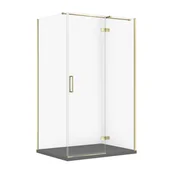 Kabiny prysznicowe - Kabina prysznicowa Cersanit Jota 120x90x195 prostokątna złoty transparentne z brodzikiem tako slim szary mat S601-410 - miniaturka - grafika 1