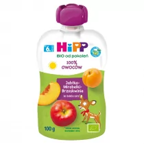 HIPP - BIO Mus jabłko mirabelki brzoskwinia - Desery dla dzieci - miniaturka - grafika 1