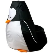 Fotele i pufy dla dzieci - Pufa worek GO GIFT Pingwin Czarno-biały 130 x 90 cm - miniaturka - grafika 1