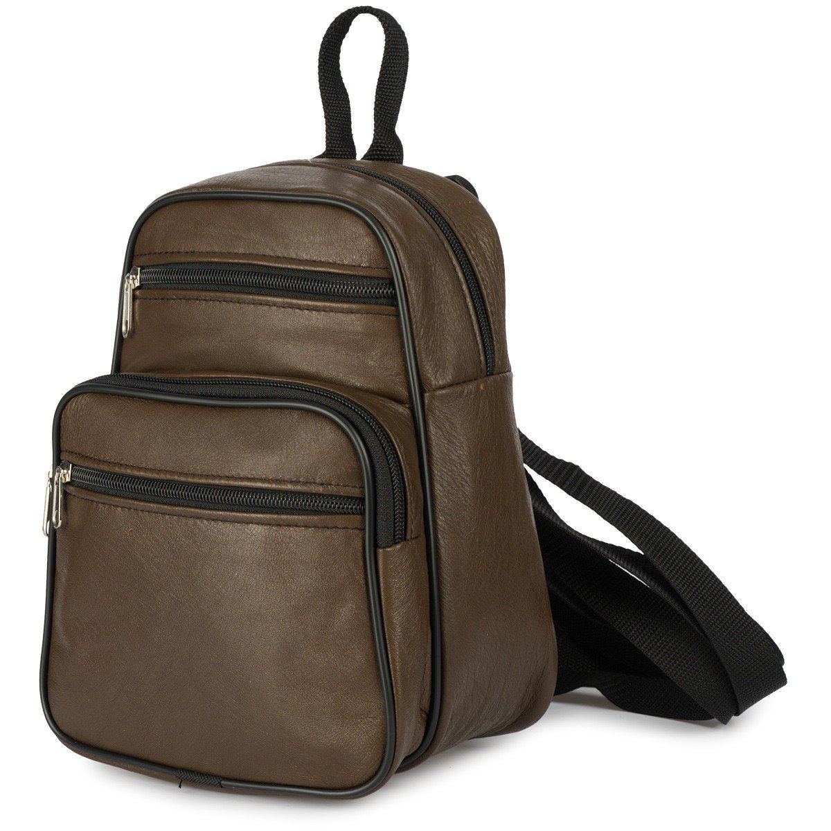 Plecak skórzany damski mały A5 klasyczny jasno brązowy 023