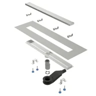 Odpływy liniowe - Odpływ Liniowy Z Rusztem Dwustronnym Profil Design Transformer Lustro Slim Chrom Połysk 80Cm - miniaturka - grafika 1