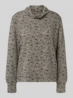 Swetry damskie - Sweter z dzianiny ze stójką - miniaturka - grafika 1