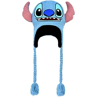 Concept One Unisex's Disney's Lilo and Stitch akrylowa zimowa czapka beanie z frędzlami, niebieska, jeden rozmiar - Czapki damskie - miniaturka - grafika 1