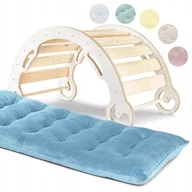 Skoczki dla dzieci - Bujak Drewniany Montessori z Poduszką, Szeroki i Wysoki z Certyfikatem CE - miniaturka - grafika 1