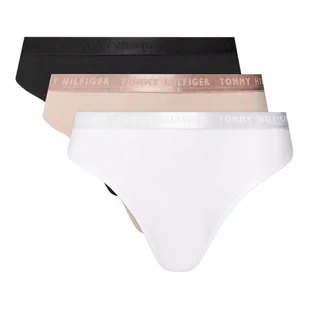 TOMMY HILFIGER BIKINI DAMSKIE MAJTKI 3P BIKINI BIAŁE/CZARNE/BEŻOWE r. S - Majtki damskie - miniaturka - grafika 1