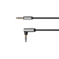 Kable - Kruger&Matz Kabel jack 3.5 kątowy - jack 3.5 prosty sprężynka 1m Basic LEC-KM1242 - miniaturka - grafika 1