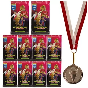 Zestaw 10X Saszetka Karty PANINI FIFA 365 Adrenalyn XL 2024 + Medal - Czasopisma - miniaturka - grafika 1