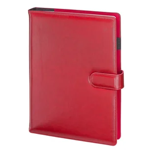 Notes czerwony A4 z wymiennym wkładem zapięcie magnetyczne 45B 100 kartek kratka - Kalendarze - miniaturka - grafika 1