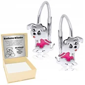 Biżuteria dla dzieci - Srebrne Kolczyki 925 Pieski dla dziewczynki - miniaturka - grafika 1