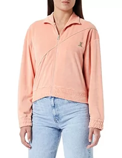 Bluzy damskie - Just Cavalli Damska bluza z zamkiem błyskawicznym, 300 Pyłoszczelny Różowy, XXL - grafika 1