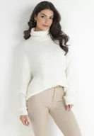 Swetry damskie - Biały Golf Oversize Out Of This World - miniaturka - grafika 1