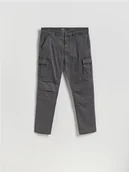 Spodnie męskie - Reserved - Spodnie cargo slim fit - ciemnoszary - miniaturka - grafika 1