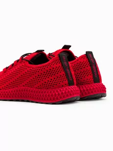 Buty męskie sneakersy z siateczki - czerwone V2 OM-FOKS-0117 - Sneakersy męskie - miniaturka - grafika 3