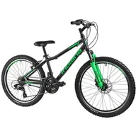 Rowery - Rower młodzieżowy INDIANA Rock Jr 24 cale dla chłopca Czarno-zielony - miniaturka - grafika 1