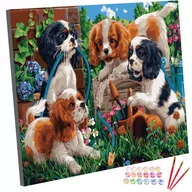 Malowanie po numerach - Zestaw do malowania po numerach, 40x50 cm, Bawiące się Psy - miniaturka - grafika 1