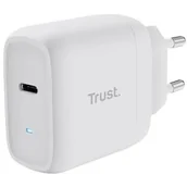 Zasilacze do laptopów - Zasilacz Trust Maxo 45 W USB-C s kabelem USB-C/USB-C, 2 m - bílý (25138) Biały - miniaturka - grafika 1