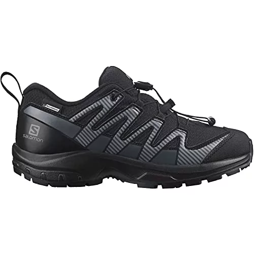 Salomon XA PRO 3D V8 CSWP Unisex dziecięce wodoszczelne buty trekkingowe, Black Ebony - 33 EU