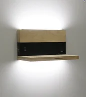 Lampy ścienne - Nowoczesny kinkiet LED z półką i gniazdem USB 22-05847 z serii ANET - miniaturka - grafika 1