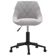 Krzesła - vidaXL Obrotowe krzesło stołowe jasnoszare obite aksamitem 3086350 - miniaturka - grafika 1