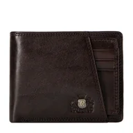 Portfele - Męski portfel skórzany z wyjmowaną wkładką na karty brązowy - miniaturka - grafika 1