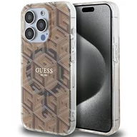 Etui i futerały do telefonów - Etui Guess GUHMP15XHGCUSTGW Apple iPhone 15 Pro Max hardcase IML GCube MagSafe brązowy/brown - miniaturka - grafika 1