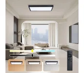 Lampy sufitowe - Brilagi - Ściemnialne oświetlenie LED FRAME SMART LED/30W/230V czarny IP44 + pilot - miniaturka - grafika 1