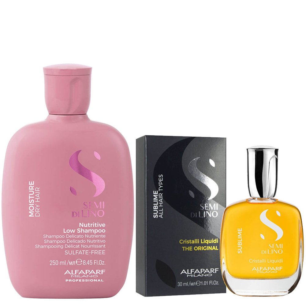 Alfaparf Semi di Lino Moisture zestaw nawilżający szampon kryształki