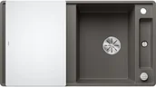 Zlewozmywaki - Zlewozmywak granitowy BLANCO Axia III 5 S-F Silgranit Wulkaniczny szary + deska szklana 527224 - miniaturka - grafika 1