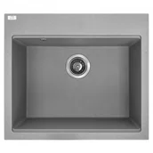 Zlewozmywaki - Laveo SBT 510Y Zlewozmywak granitowy1 komoraWymiary 500x570x200 mm Wymiar szafki 600 mmWyko$272czenie szareW zestawie z syfonem Space Saving i korkiem klik klak - miniaturka - grafika 1