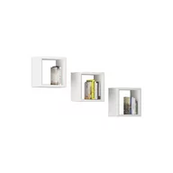 Półki do salonu - Półka ścienna K 25x25 cm komplet 3 szt. biała - miniaturka - grafika 1