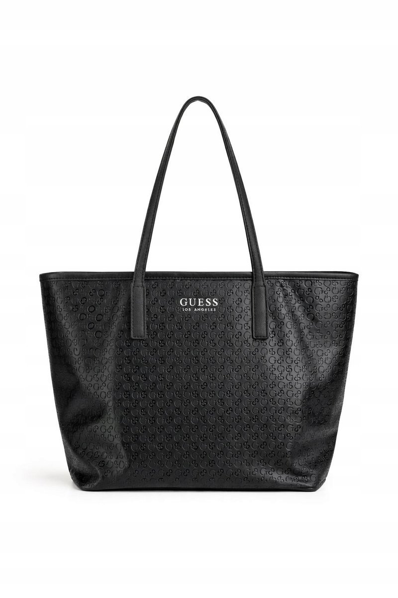 GUESS SHOPPER CZARNY LAKIEROWANY Z LOGO I NÓŻKAMI OCHRONNYMI 45x27x15 1GŁA