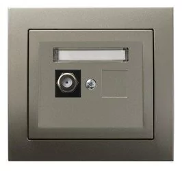 Ospel Kier satyna gniazdo antenowe pojedyncze typu F GPA-1WF/45 GPA-1WF/45 - Gniazdka elektryczne - miniaturka - grafika 1