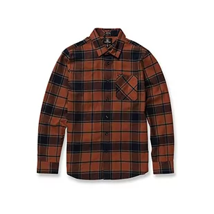 Volcom Męska koszula z długim rękawem Caden Plaid Ls, mokka, S, Mocha, S - Koszule męskie - miniaturka - grafika 1