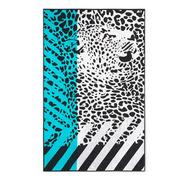 Ręczniki - Ręcznik plażowy 100x160 Leo niebieski leopard cętki pasy bawełniany frotte plaża 2 Zwoltex - miniaturka - grafika 1