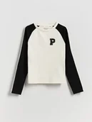 Bluzki dla dziewczynek - Reserved - Koszulka z nadrukiem - czarny - miniaturka - grafika 1