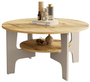 Stolik kawowy do salonu dąb artisan + kaszmir F7-S92 - Ławy i stoliki kawowe - miniaturka - grafika 1