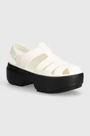 Sandały damskie - Crocs sandały Stomp Fisherman Sandal damskie kolor biały na platformie 209938 - miniaturka - grafika 1