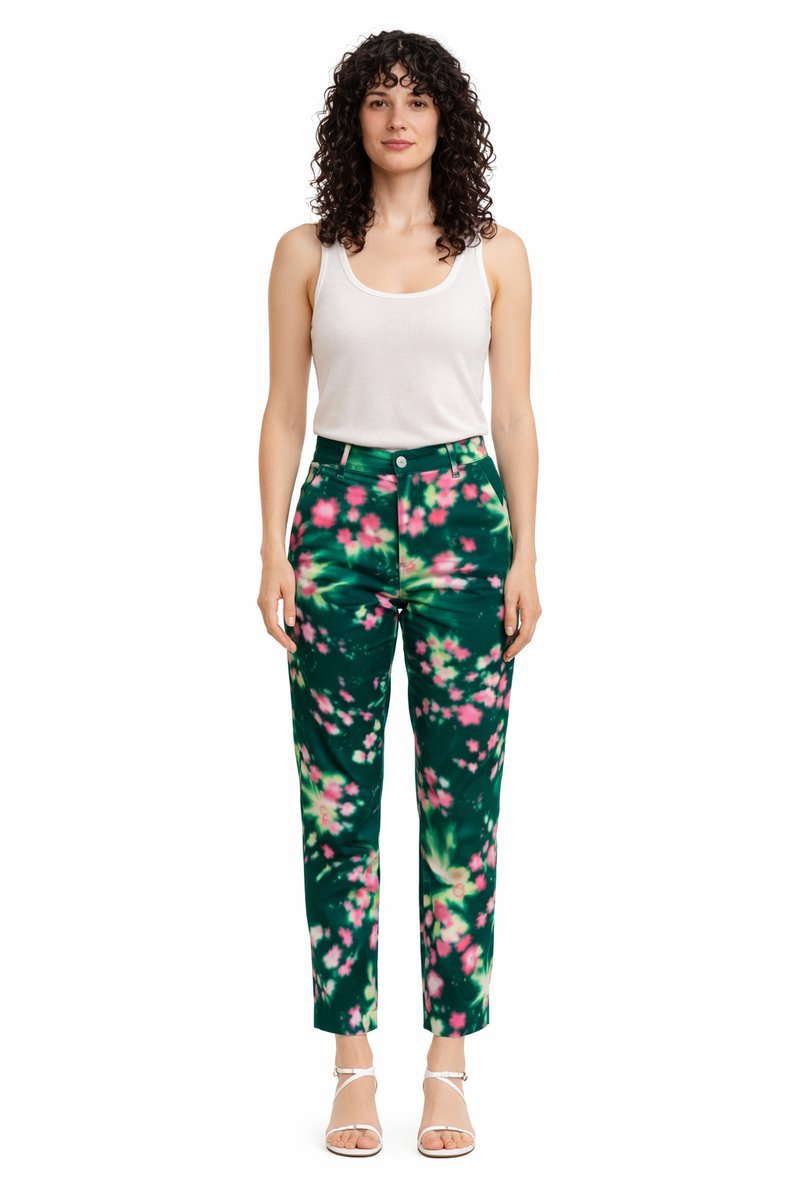 MORGAN KOLOROWE SPODNIE CHINOS WZÓR KWIATOWY NA LATO 36 I3A