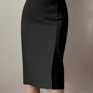 Spódnice - TEMU Elegancka damska spódnica maxi z paskiem - formalny i codzienny strój do biura i na imprezę, strukturyzowany pas z zamkiem na pasek, - miniaturka - grafika 1